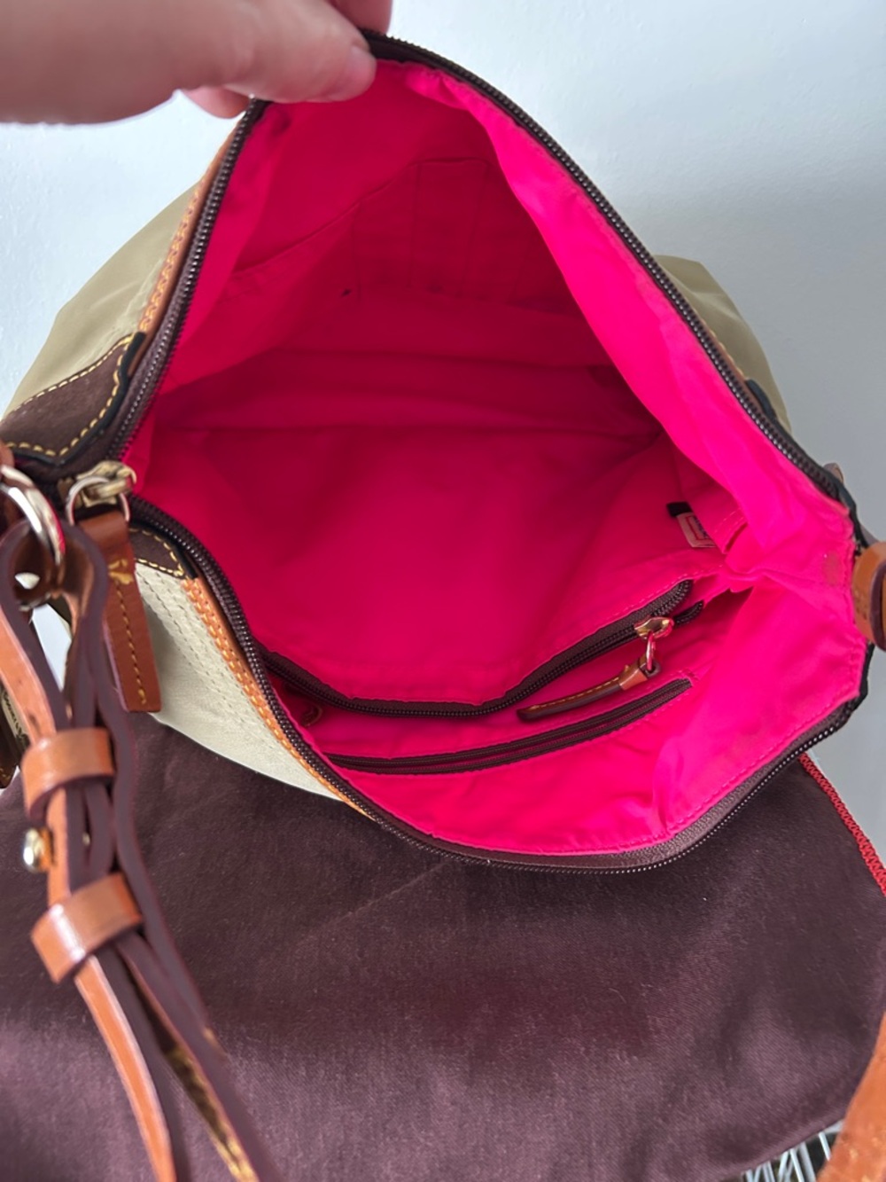 Dooney & Bourke Erica Olive/Tan Nylon
Shoulder Bag - Picture 8 of 10